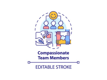 Compassionate team members concept icon preview picture