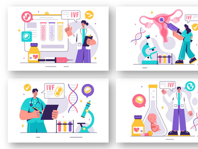 9 IVF or In Vitro Fertilization Illustration