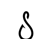 fishing hook logo design concept template