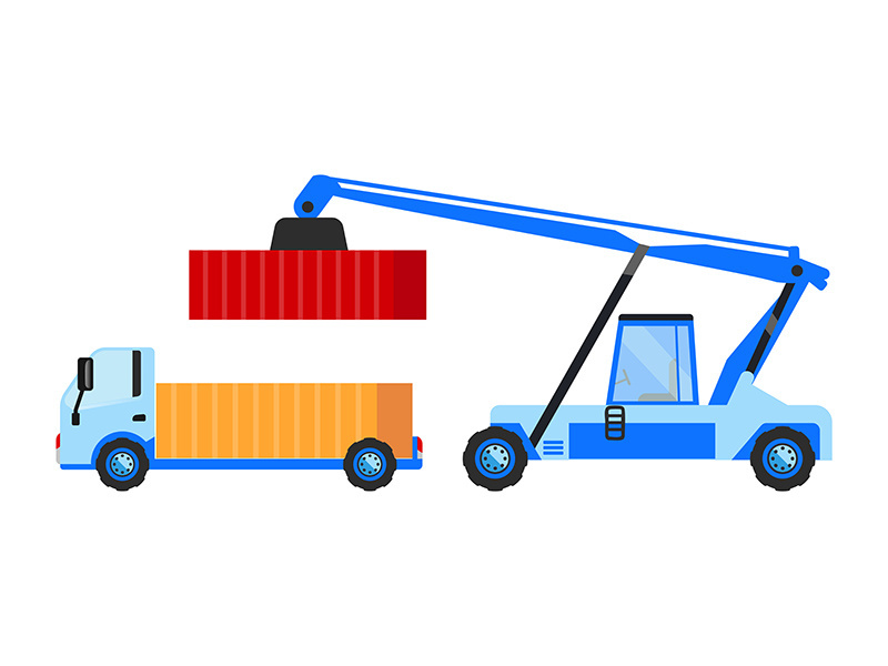Industrial trucks cartoon vector illustration
