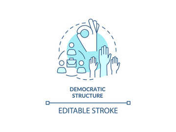 Democratic structure turquoise concept icon preview picture