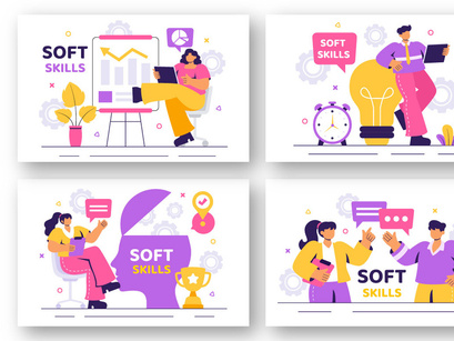 12 Workplace Soft Skills Illustration