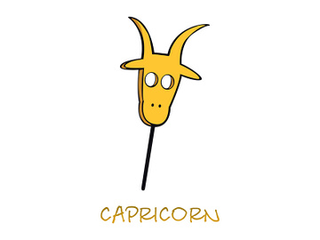 Capricorn zodiac sign accessory flat cartoon vector illustration preview picture