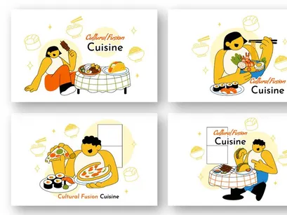 10 Cultural Fusion Cuisine Illustration