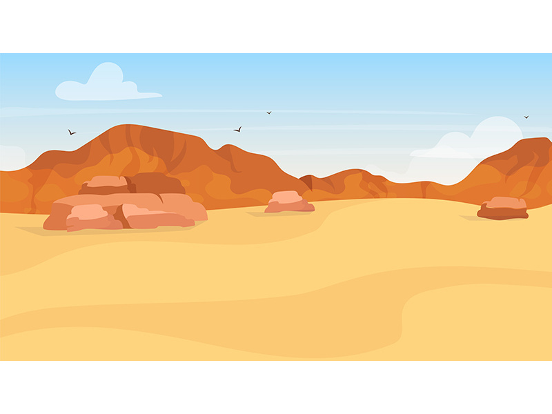 Dunes flat vector illustration