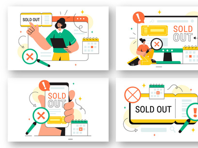 13 Sold Out Vector Illustration