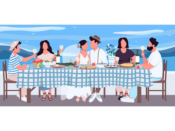 Greek wedding flat color vector illustration preview picture
