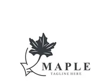 Maple leaf logo design vintage style graphic illustration