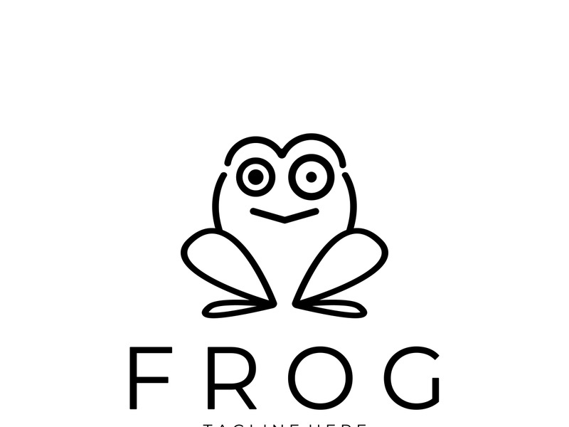 frog logo simple vector design template