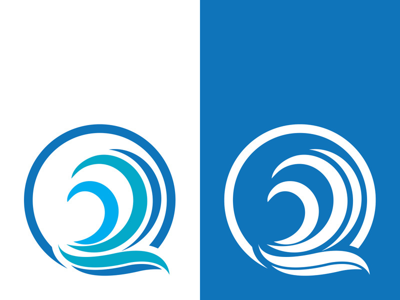 Wave beach vector illustration design logo