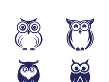Owl logo icon design animal and simple business abstract vector
