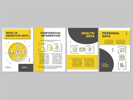 Sensitive data types yellow brochure template preview picture