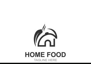 Home Food Creative idea of logo. Home Cooking, home food logotype template