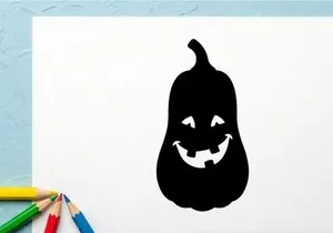 Silhouette of a Halloween Jack-o'-Lantern with a Spooky Face