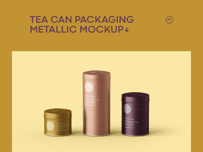 Tea Can Metallic Mockup - Free