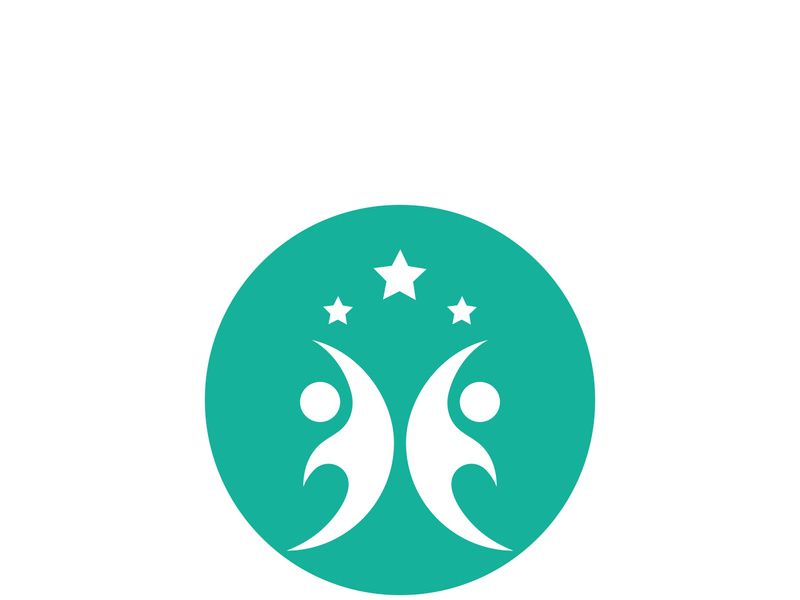 People star logo design to achieve a success or dream.