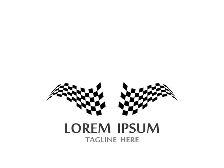 Creative and modern racing flag logo design.