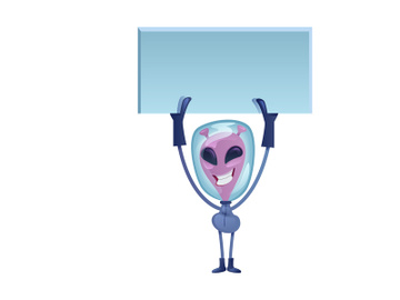 Smiling martian flat cartoon vector illustration preview picture