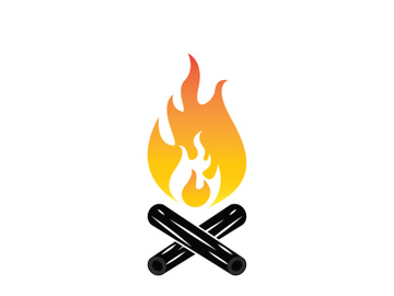 Bonfire Campfire Camp Fire place wood flame vintage retro logo design preview picture