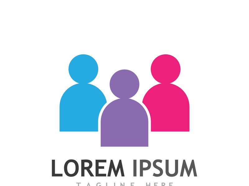 People social community logo design with creative idea