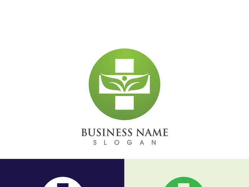 hospital logo and symbol Template, Green logo vector