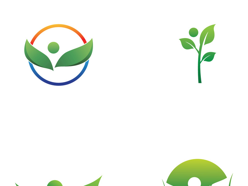 Natural green leaf logo.