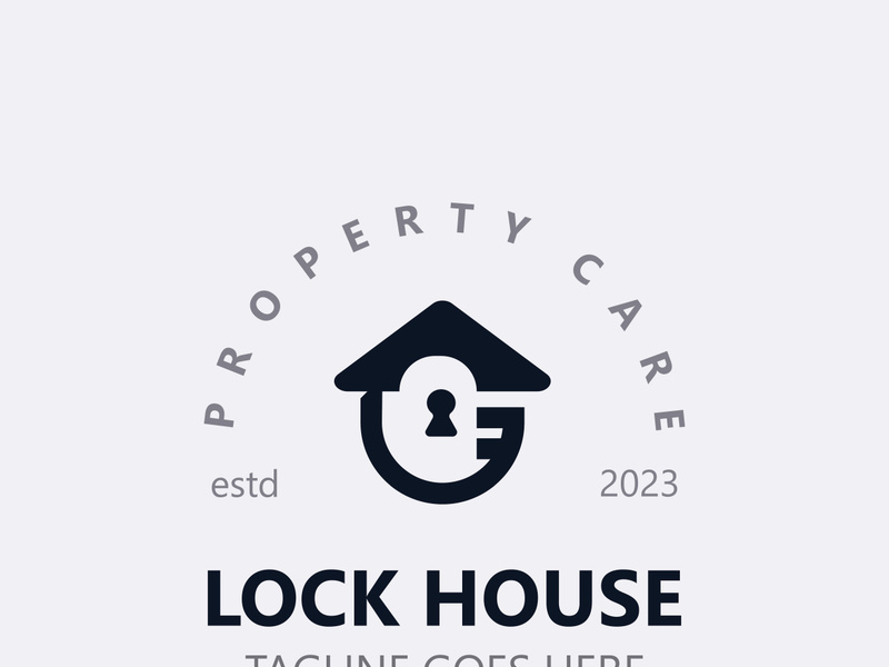 Lock House secure logo design, smart key home vector concept template