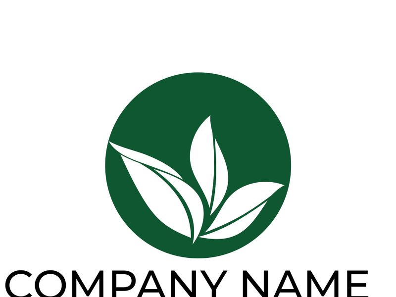 Green leaf logo design vector illustration