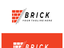creative brick logo designs for buildings, architectural buildings, civil engineering, building materials shops