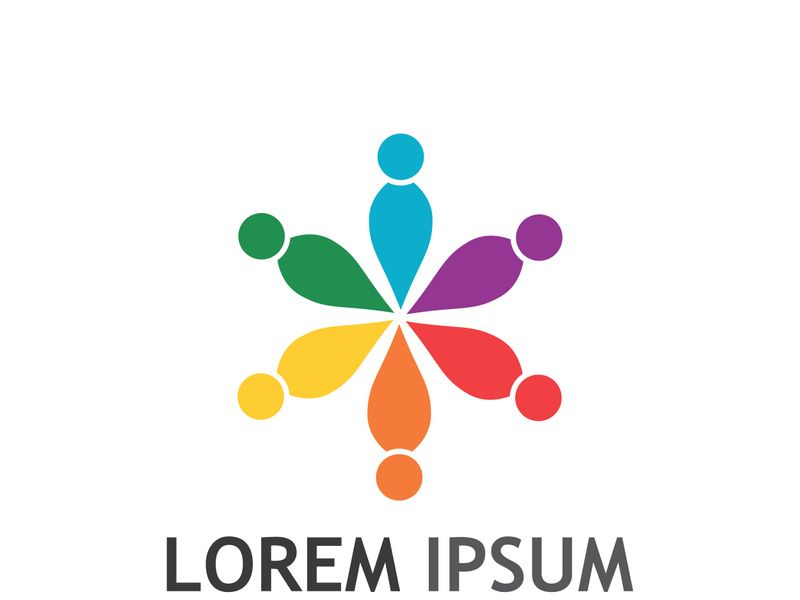 Community of people logo design with creative idea.