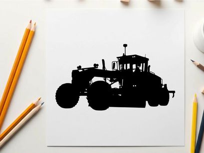 Tractor silhouette against a white background