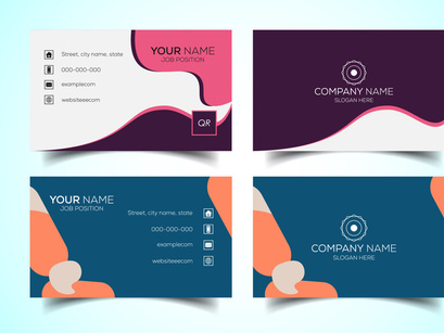 10 Double-sided creative and modern business card template. Vector illustration
