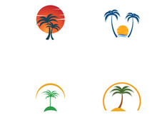 Natural palm tree logo