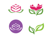 Lotus flower health meditation logo symbol