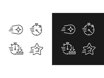 Speed and time pixel perfect linear icons set preview picture