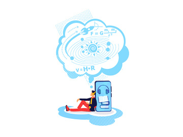 Educational podcast flat concept vector illustration preview picture