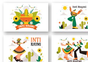 8 Inti Raymi Vector Illustration