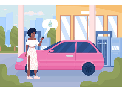 Urban services for citizens illustration set