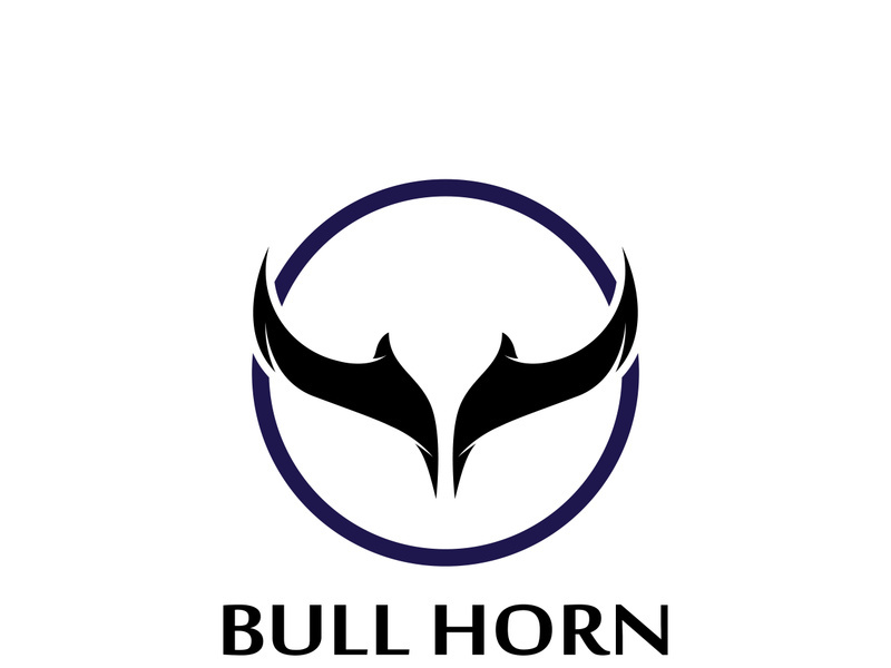 Bull head horns logo design.