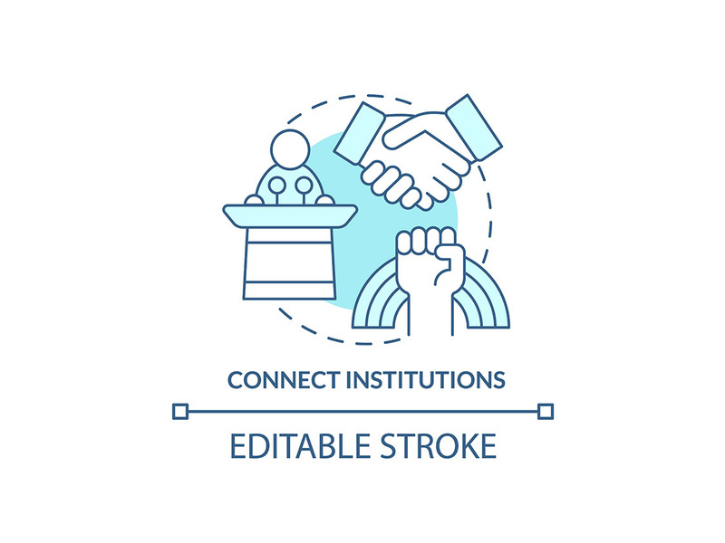 Connect institutions turquoise concept icon