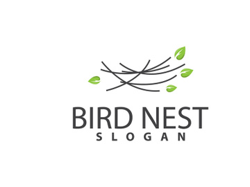 Bird Nest Logo, Bird House Shelter Vector preview picture