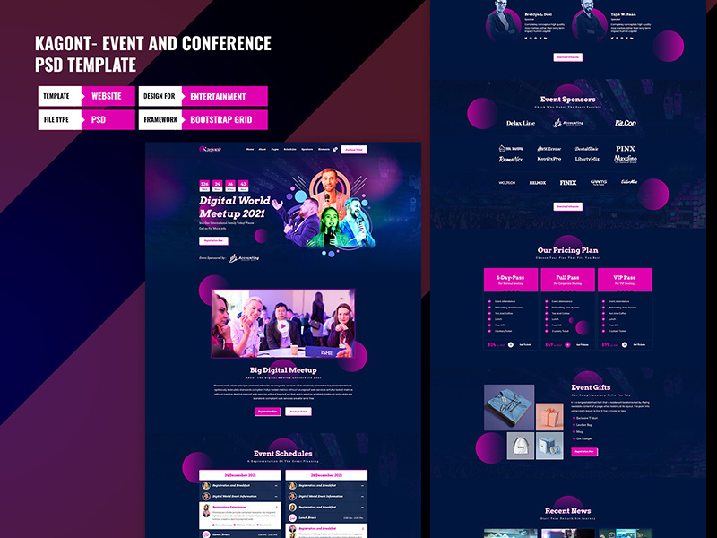 Kagont - Event, Conference And Meetup PSD Template