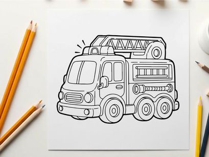 Fire truck vector illustration flat design emergency vehicle