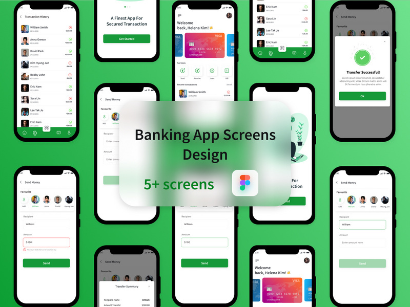 Banking App Screens Design