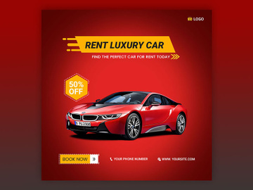 Rent car social media instagram post template preview picture