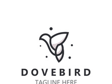 Dove bird elegant flying logo design Nature Wildlife Label style vintage image