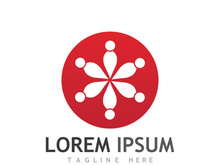 Community of people logo design with creative idea.