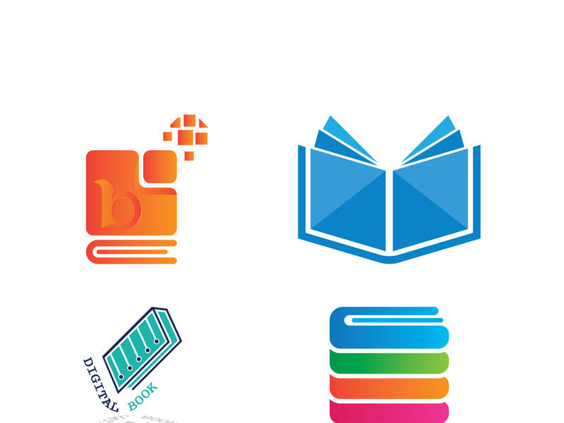 Digital book logo technology vector icon design