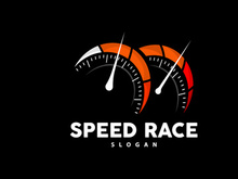 Speedometer Logo, Vector Fast and Speed RPM Automotive