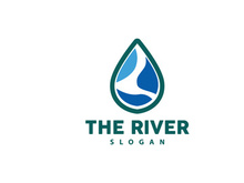 River Logo Design River Creek Vector